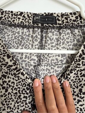 Animal Print Pull-On Skirt in Black and Cream